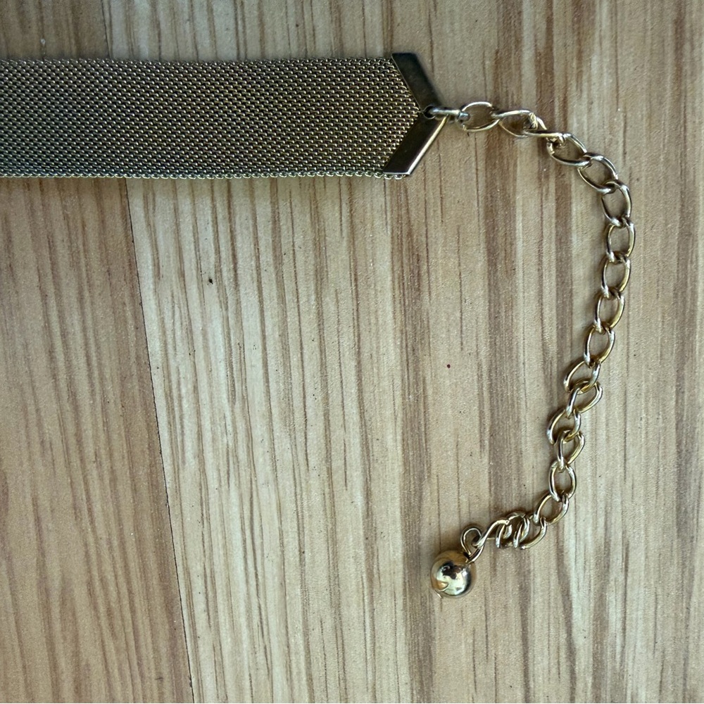 Vintage Gold Mesh Cameo Choker Necklace - Picture 5 of 5